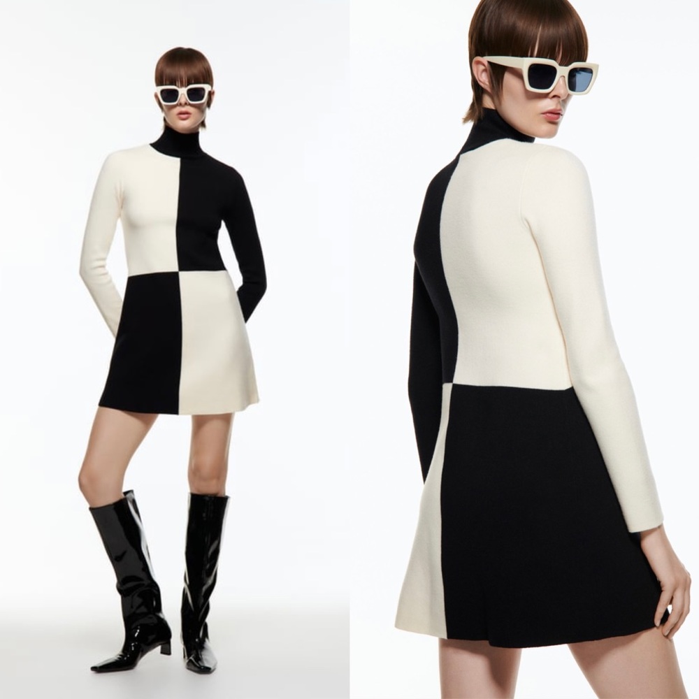 Chic Black and White Women's Dress